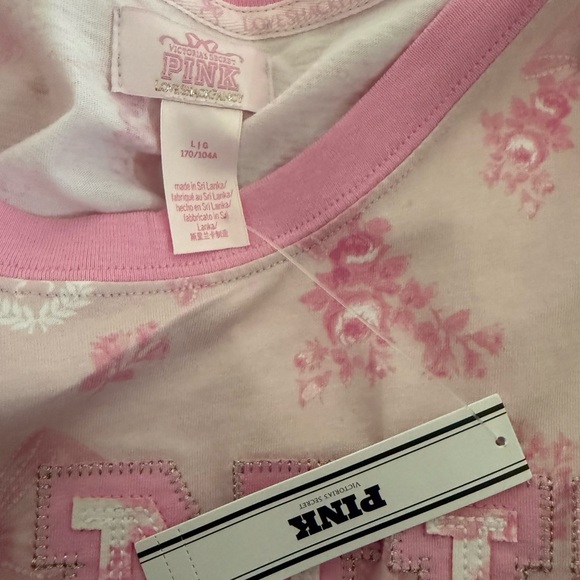 Victoria's Secret PINK x LoveShackFancy Campus Cotton Tee NWT size large - Picture 8 of 12